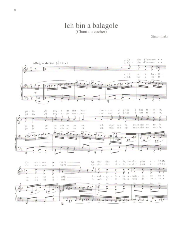 8 Chants populaires juifs (1947)