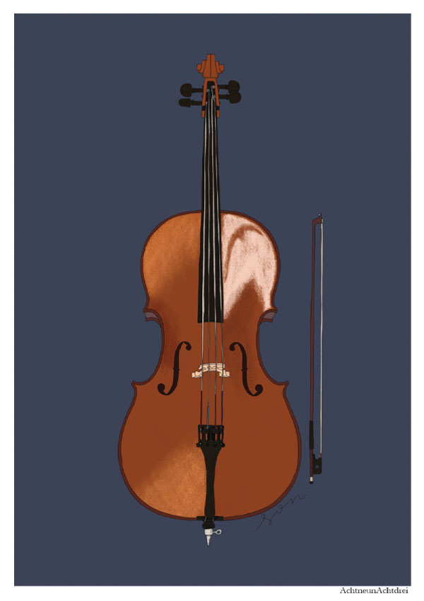 Illustrated Postcard Cello