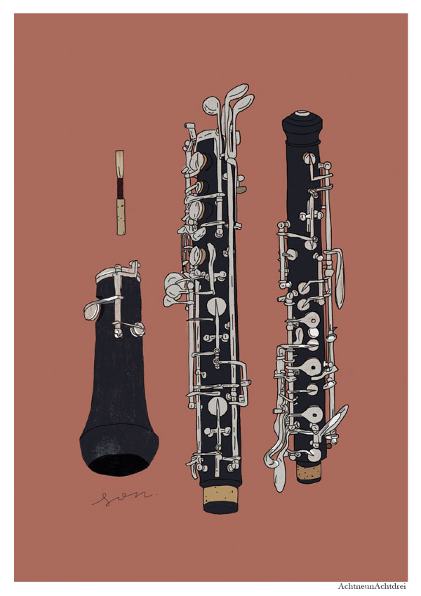Illustrated Postcard Oboe 1