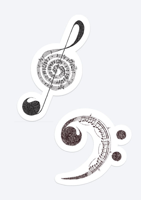 Clefs/Notenschlüssel Sticker (VE je 4 St.)
