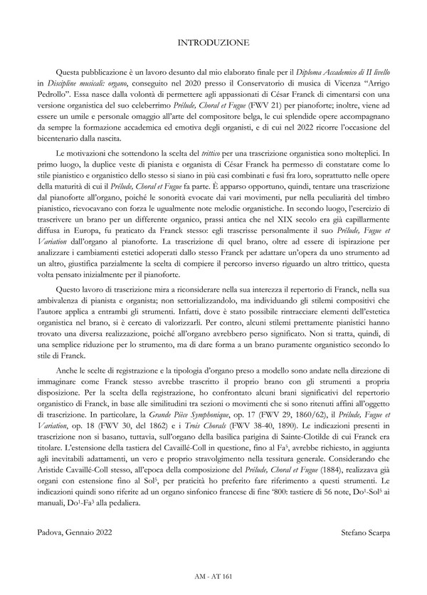 César Franck, Prélude, choral et fugue.