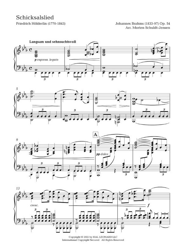 Schicksalslied op.54
