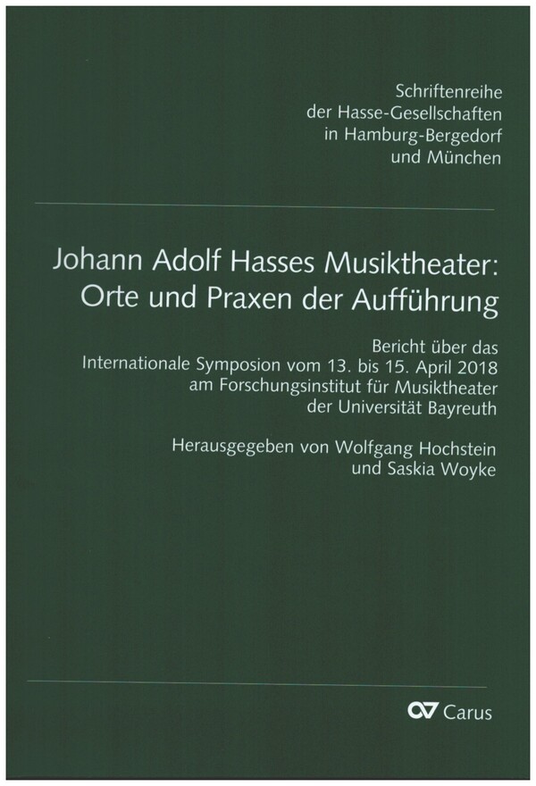 Johann Adolf Hasses Musiktheater