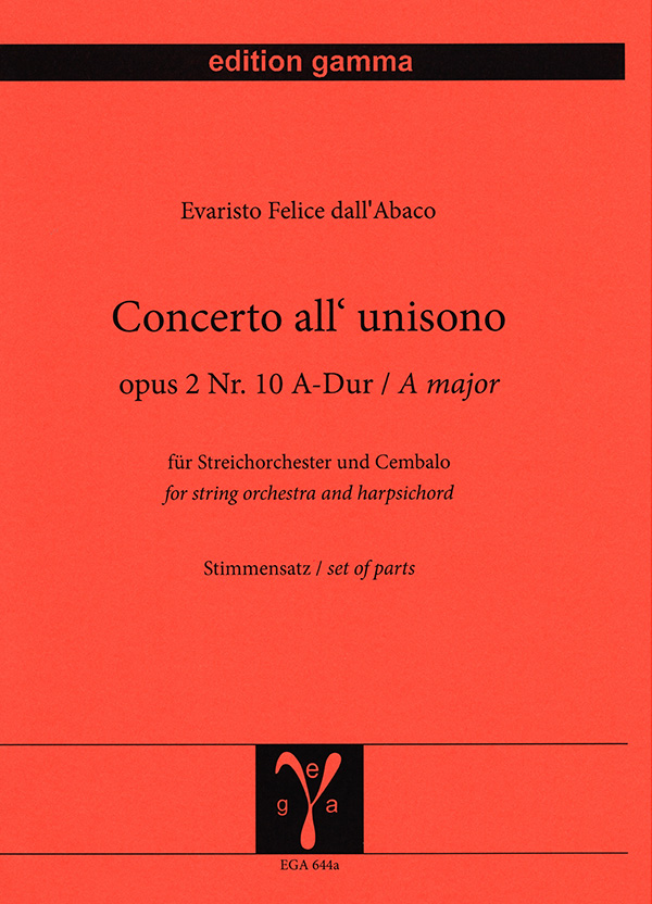 Abaco, Evaristo Felice dall', Concerto all'unisono op. 2 Nr. 10 h-Moll
