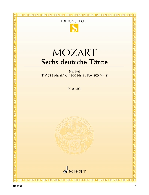 Mozart, Wolfgang Amadeus, Sechs deutsche Tänze KV 536/6, 600/1 + 2 Hef