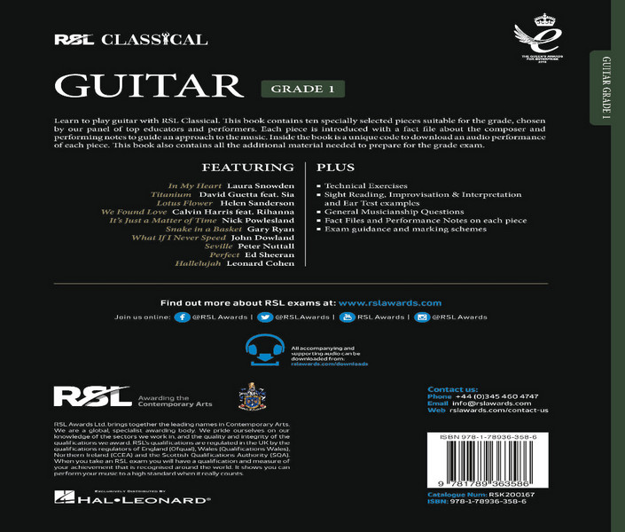 RSL Classical Guitar Grade 1 (2022) (+downloads)