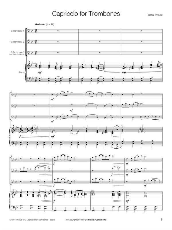Pascal Proust Capriccio for Trombones