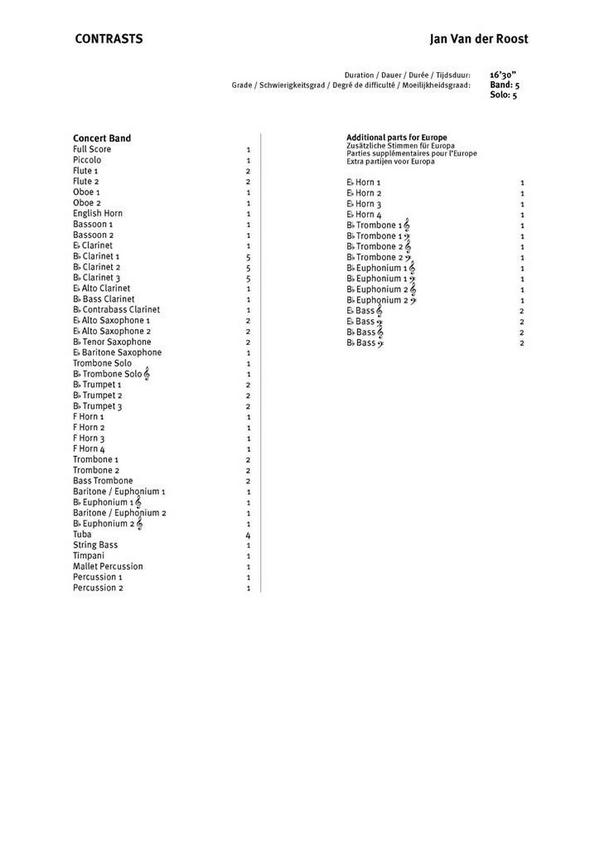 Jan Van der Roost Contrasts