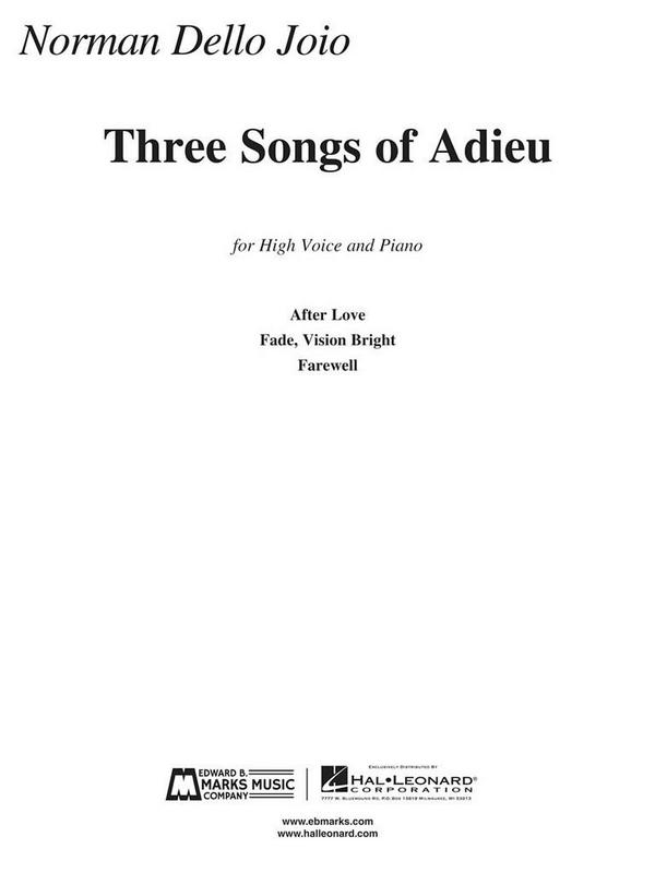 Norman Dello Joio Three Songs of Adieu - Norman Dello Joio