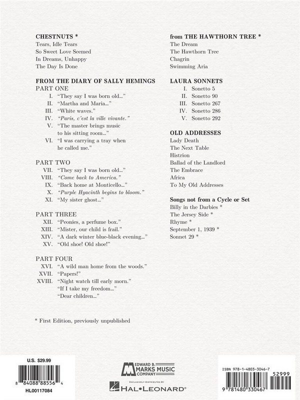 William Bolcom Concert Songs - Volume 2 (2001-2012)