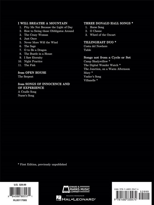 William Bolcom Concert Songs - Volume 1 (1975-2000)