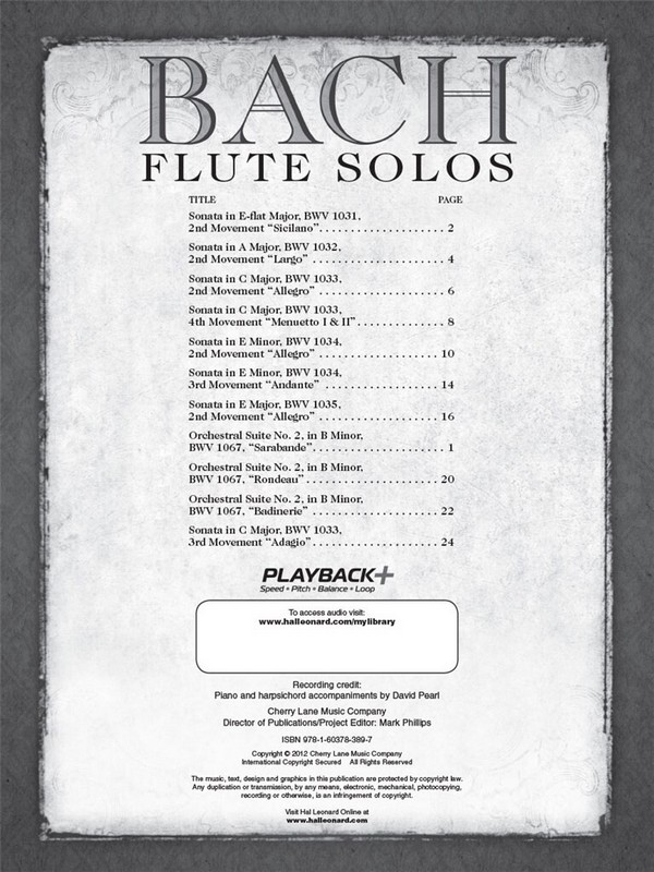 Johann Sebastian Bach Bach Flute Solos