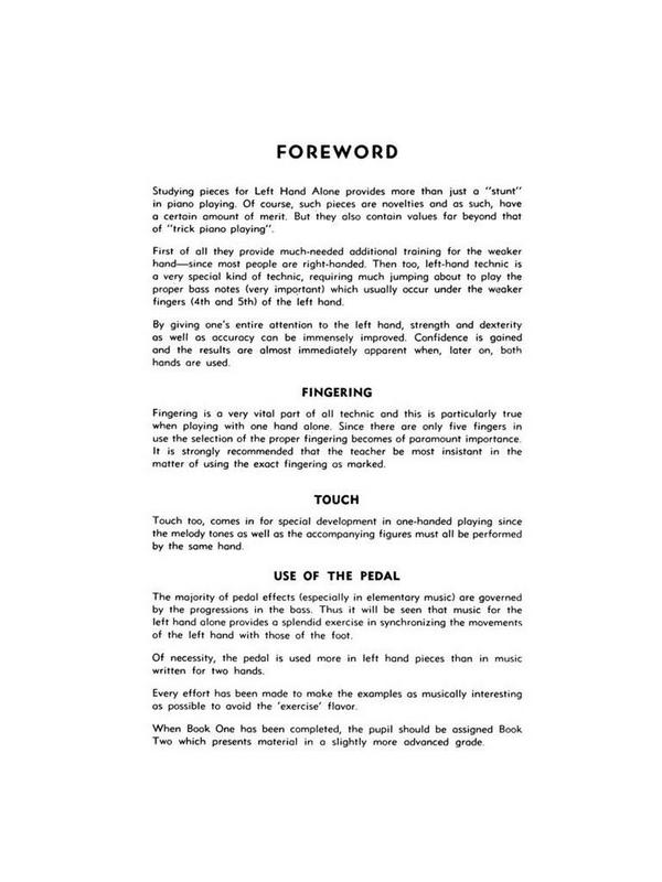 John Thompson For Left Hand Alone Book 1