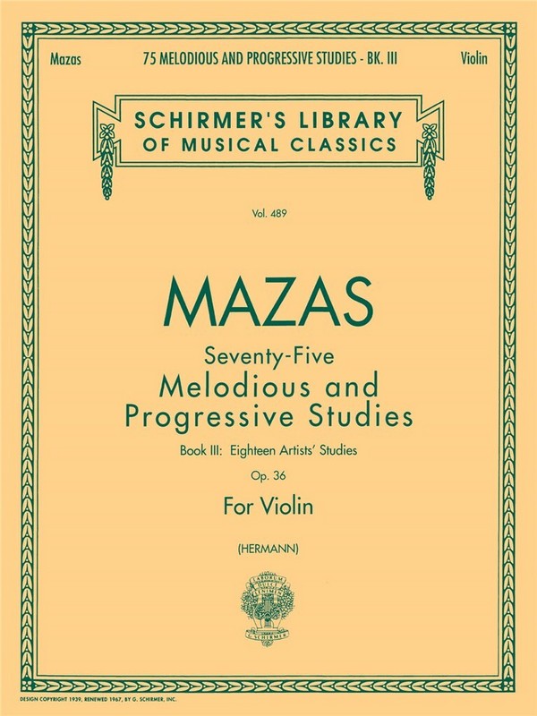 Jacques-Féréol Mazas, 75 Melodious and Progressive Studies, Op. 36 Bk 