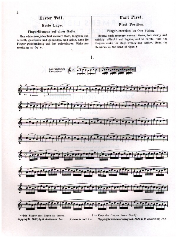 School of Violin Technics, op.1 vol.1