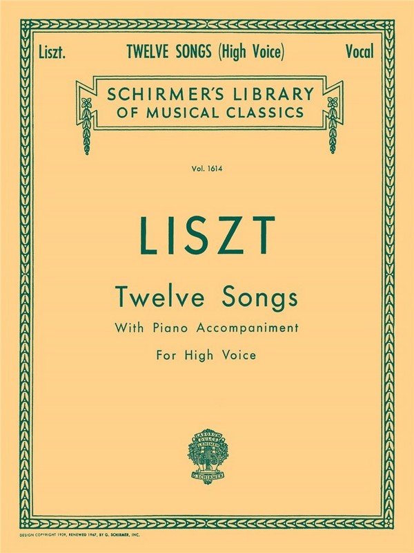 Franz Liszt, Twelve Songs