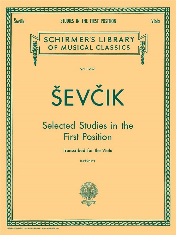 Otakar Sevcik, Selected Studies in the First Position