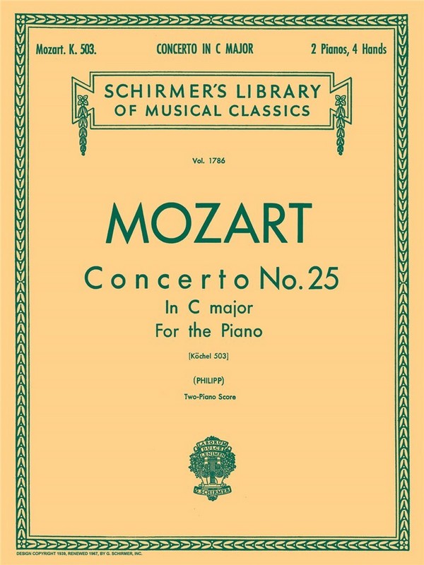 Wolfgang Amadeus Mozart, Piano Concerto No.25 In C K.503