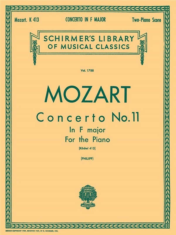 Wolfgang Amadeus Mozart, Piano Concerto No. 11 In F K.413