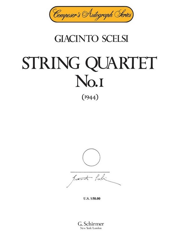 Giacinto Scelsi, String Quartet No. 1 (1944)