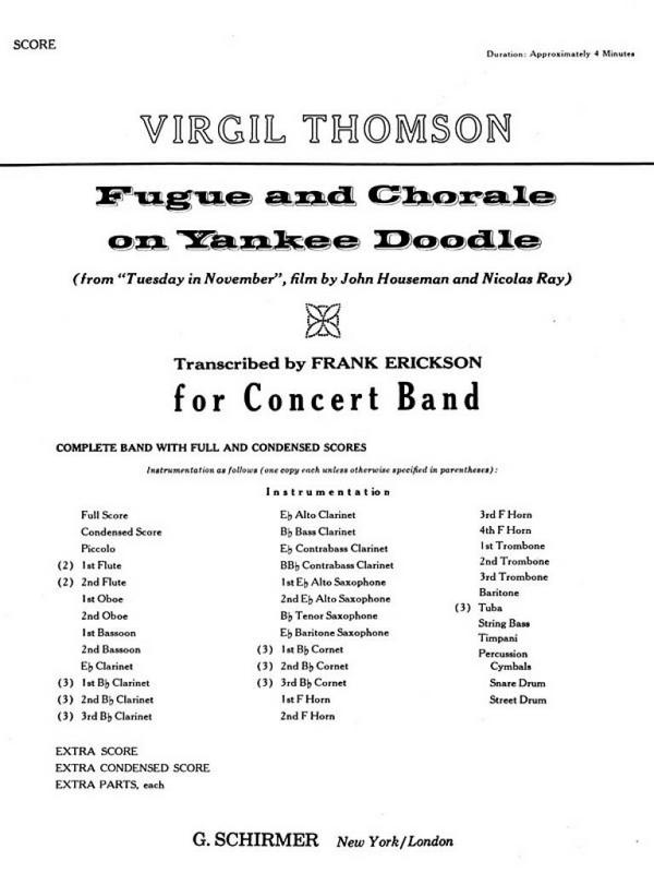 Virgil Thomson, Fugue And Chorale On Yankee Doodle - Full Score