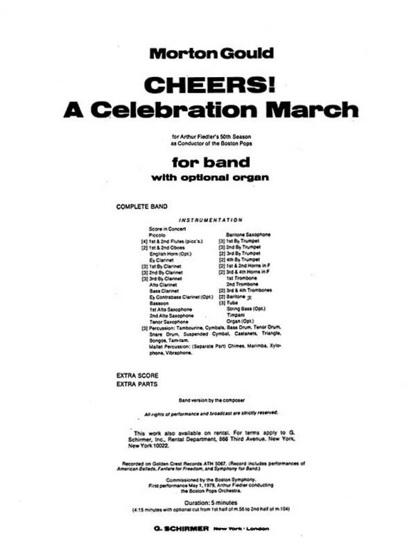 Morton Gould, Cheers! A Celebration March