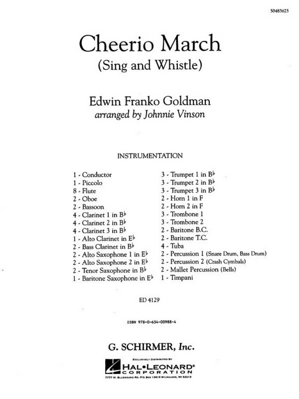 Edwin Franko Goldman, Cheerio March