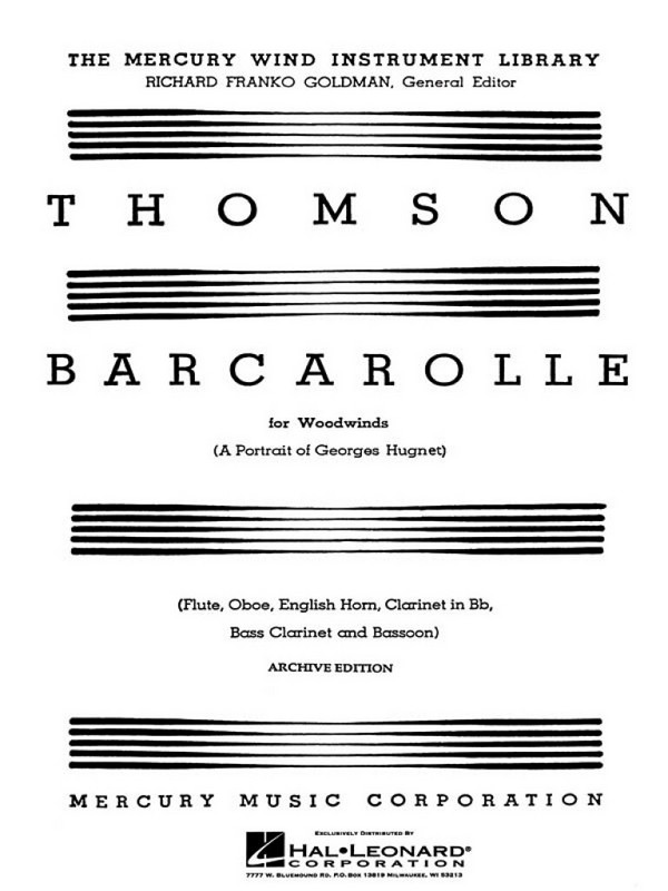 Virgil Thomson, Barcarolle