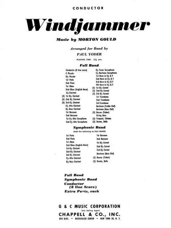 Morton Gould, Windjammer Highlights