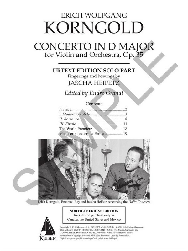 Violin Concerto in D Major op.35 for violin and orchestra