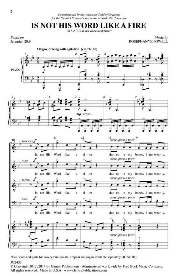 Rosephanye Powell, Is Not His Word like a Fire