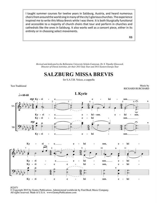 Richard Burchard, Salzburg Missa Brevis