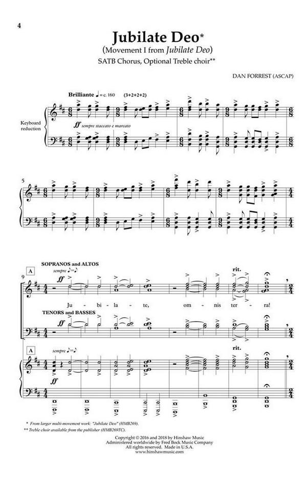Dan Forrest, Jubilate Deo: Movement 1 from Jubilate Deo