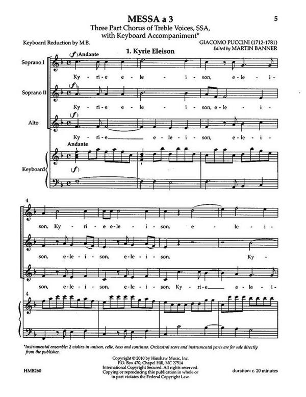 Giacomo Puccini, Messa A 3