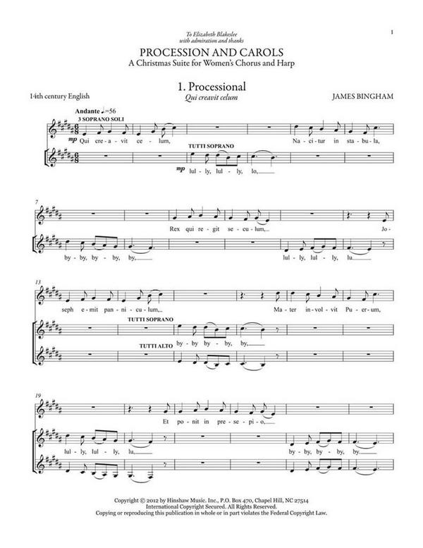 James Bingham, Procession And Carols