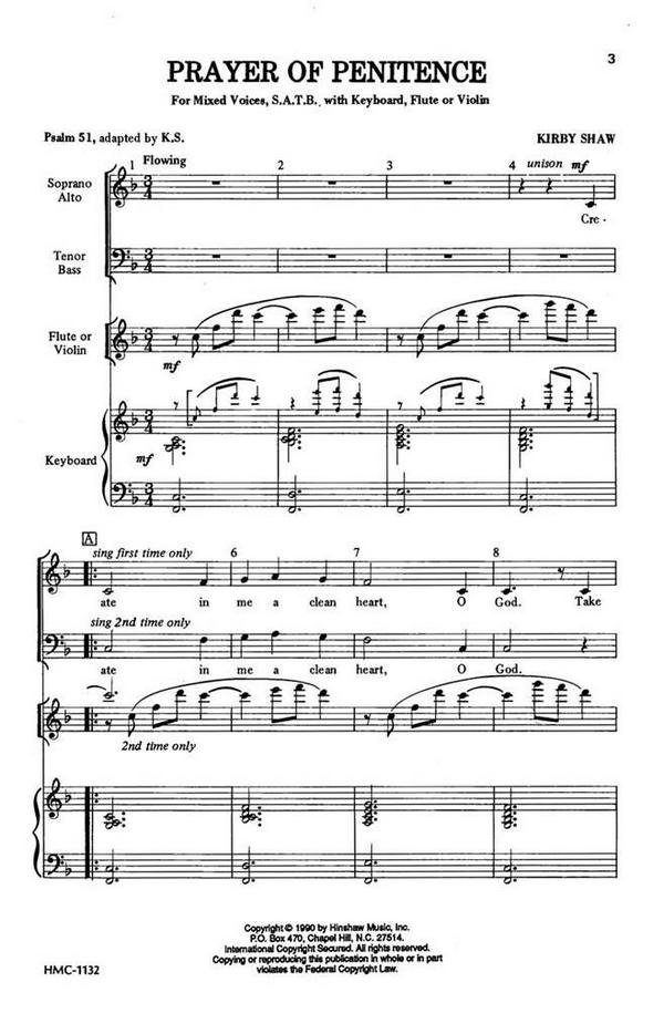 Kirby Shaw, Prayer Of Penitence