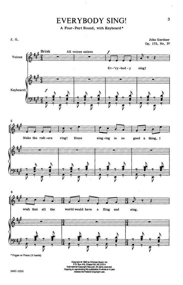 John Gardner, Everybody Sing