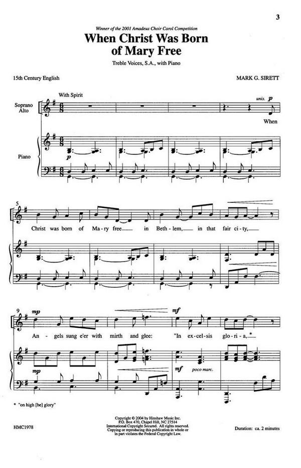 Dr. Mark Sirett, When Christ Was Born Of Mary Free