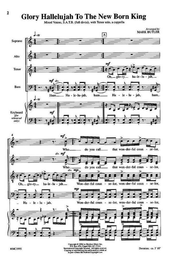 Glory Hallelujah To The New Born King