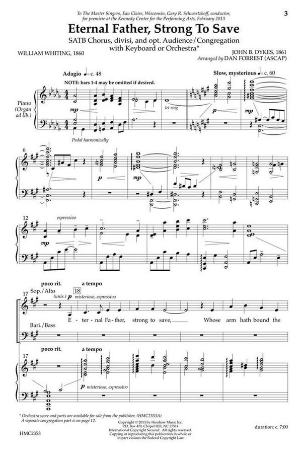 John Bacchus Dykes, Eternal Father, Strong To Save