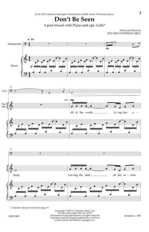 Stuart Chapman Hill, Don't Be Seen