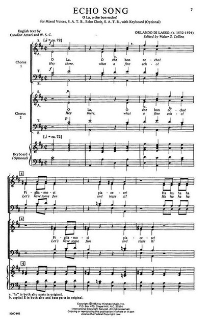 Echo Song  (O La, O Che Bon Eccho!)