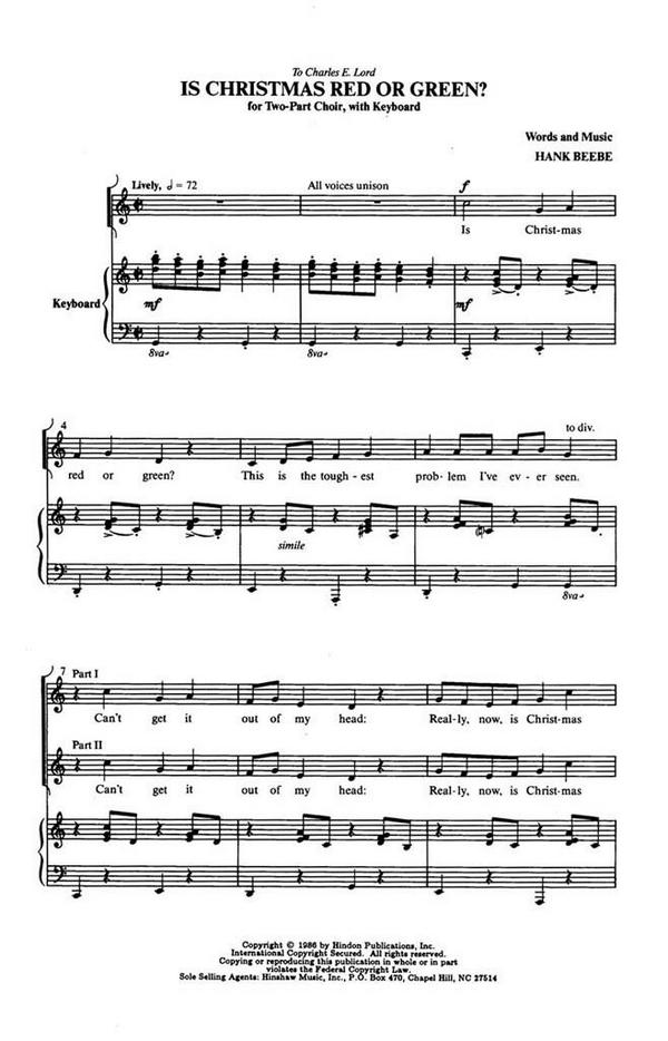 Hank Beebe, Is Christmas Red Or Green?