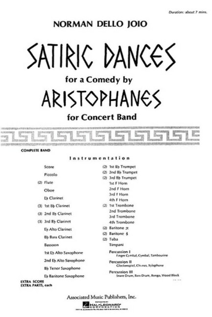 N Dello Joio, Satiric Dances (for a Comedy by Aristophanes)