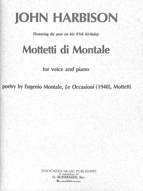 John Harbison, Mottetti di Montale