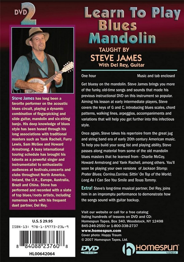 Steve James, Learn To Play Blues Mandolin 2