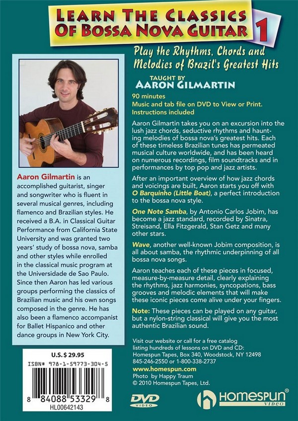 Aaron Gilmartin, Learn The Classics Of Bossa Nova Guitar - DVD One