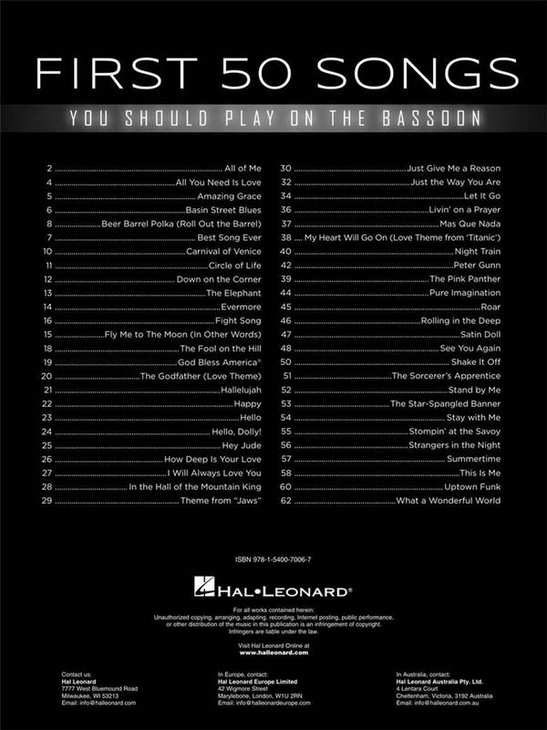 First 50 Songs You Should Play on Bassoon