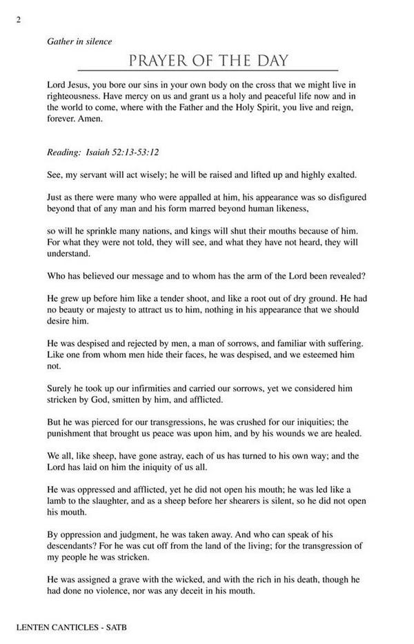 Lenten Canticles