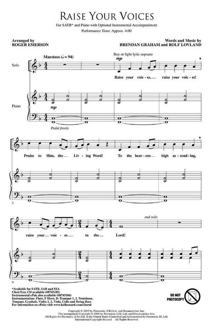 Brendan Graham_Rolf Lovland, Raise Your Voices